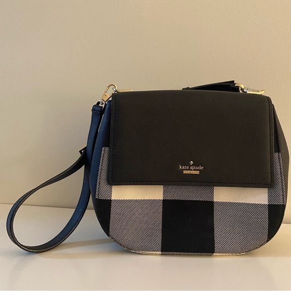 kate spade Handbags - Kate Spade Black White Plaid Bag